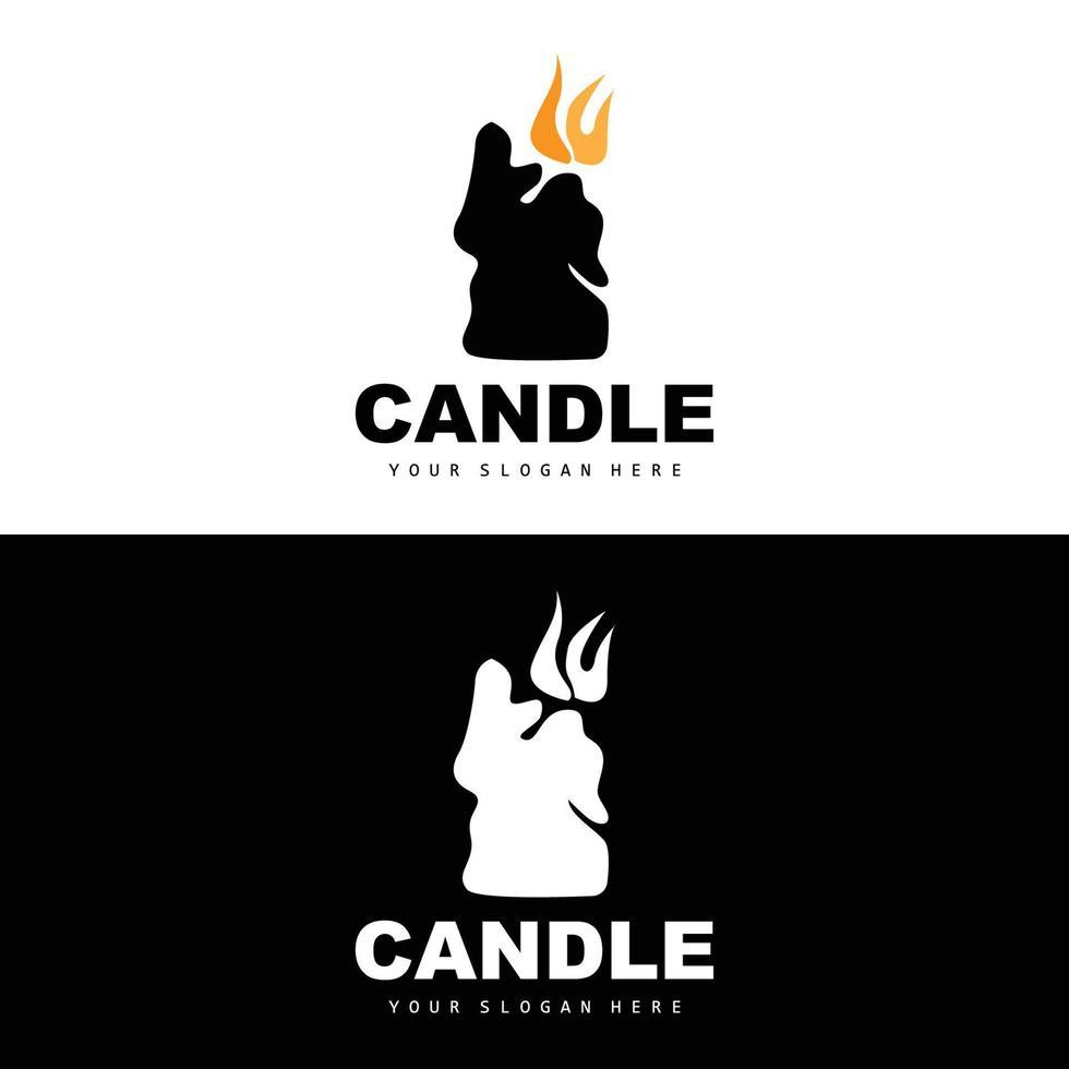 candela logo, elegante romantico candela leggero cena fiamma leggero disegno, tradizionale terme candela vettore