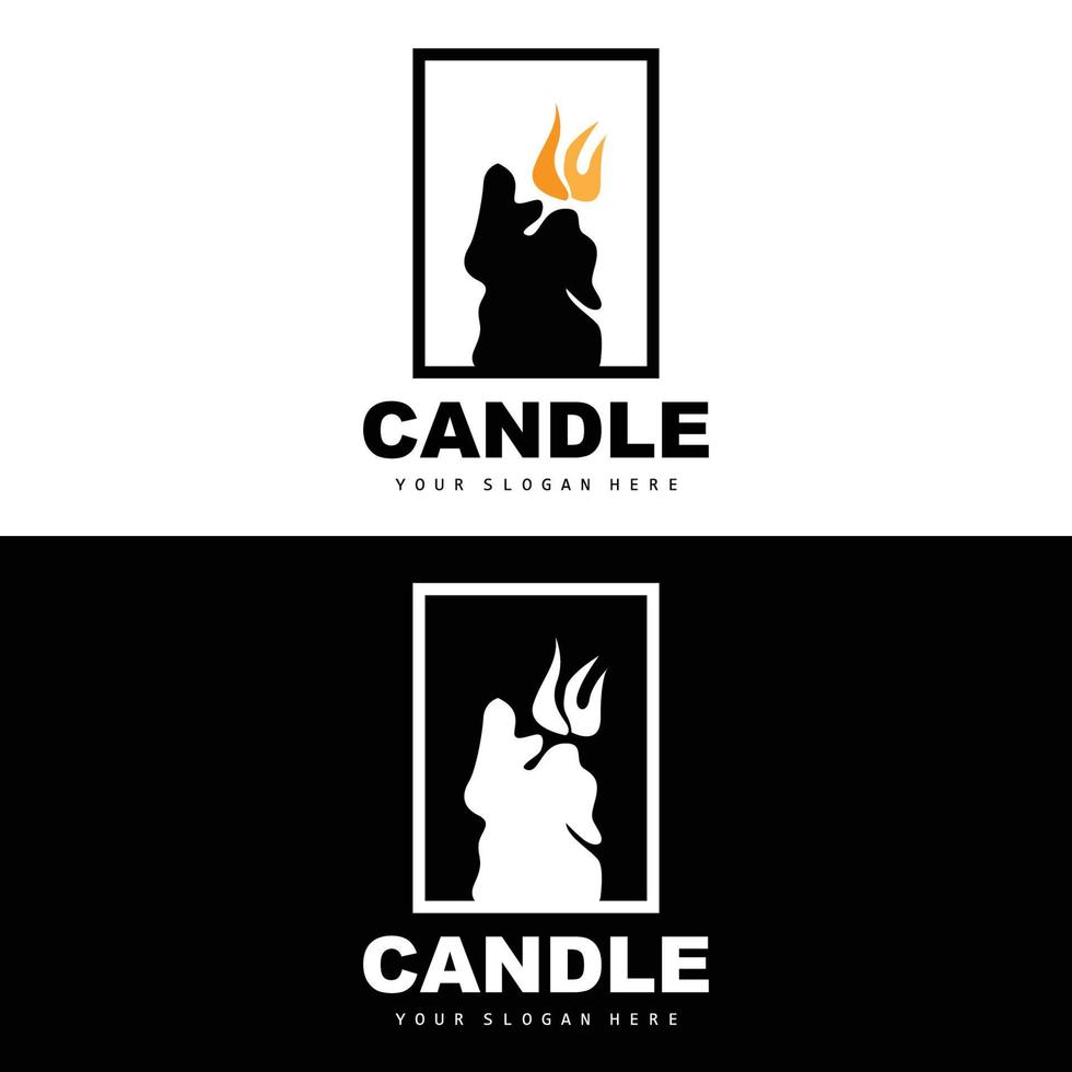 candela logo, elegante romantico candela leggero cena fiamma leggero disegno, tradizionale terme candela vettore