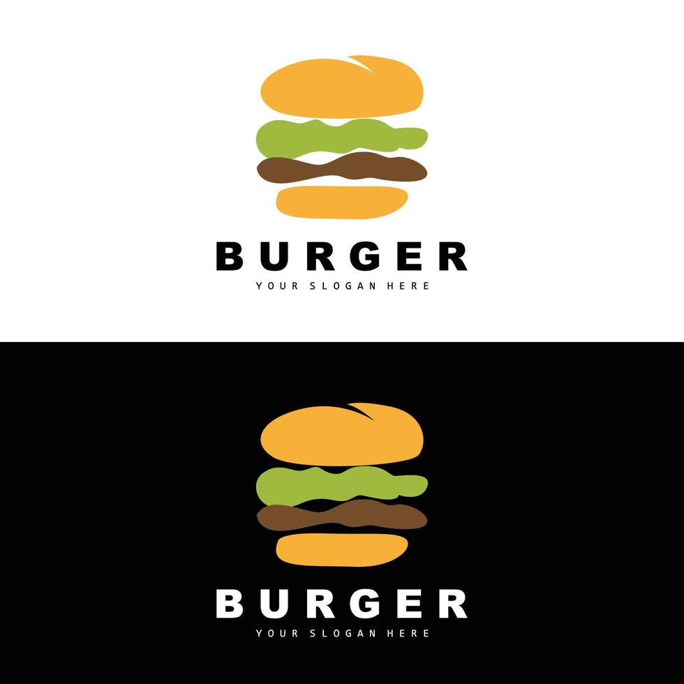 hamburger logo, veloce cibo disegno, pane e verdure vettore, veloce cibo ristorante marca icona illustrazione vettore