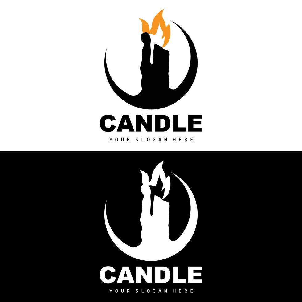 candela logo, elegante romantico candela leggero cena fiamma leggero disegno, tradizionale terme candela vettore