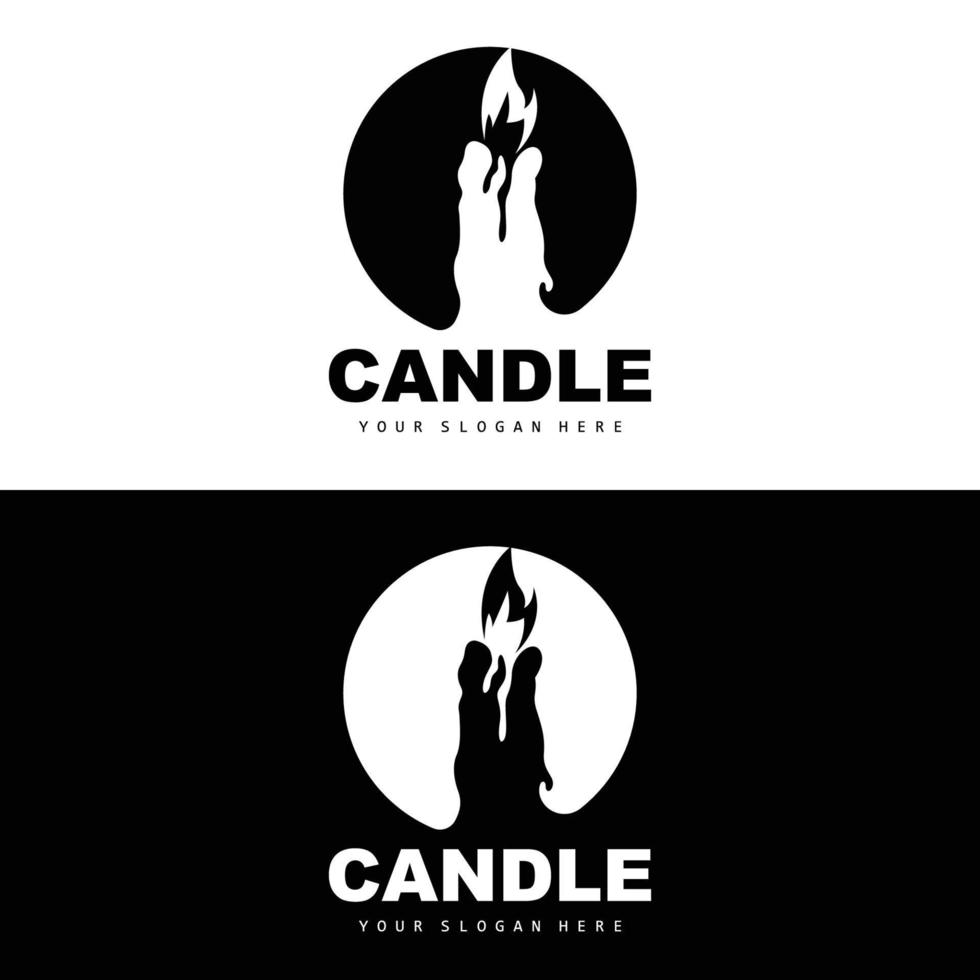 candela logo, elegante romantico candela leggero cena fiamma leggero disegno, tradizionale terme candela vettore