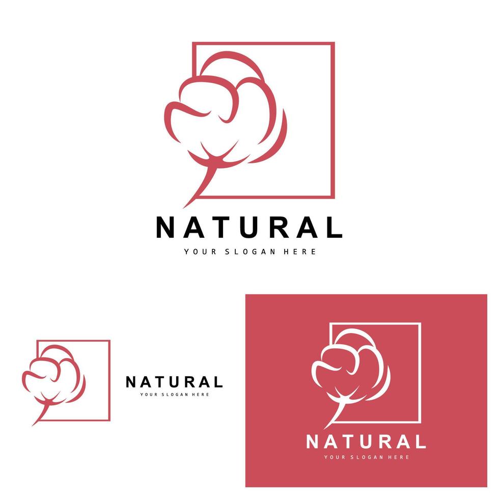 cotone logo, naturale biologico biologico pianta disegno, bellezza tessile e capi di abbigliamento vettore, morbido cotone fiori vettore