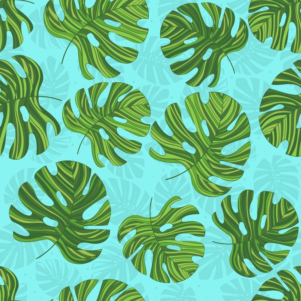 seamless con monstera sagomato verde. backround luminoso. stampa botanica creativa. progettato per la progettazione di tessuti, stampa tessile, avvolgimento, copertina vettore