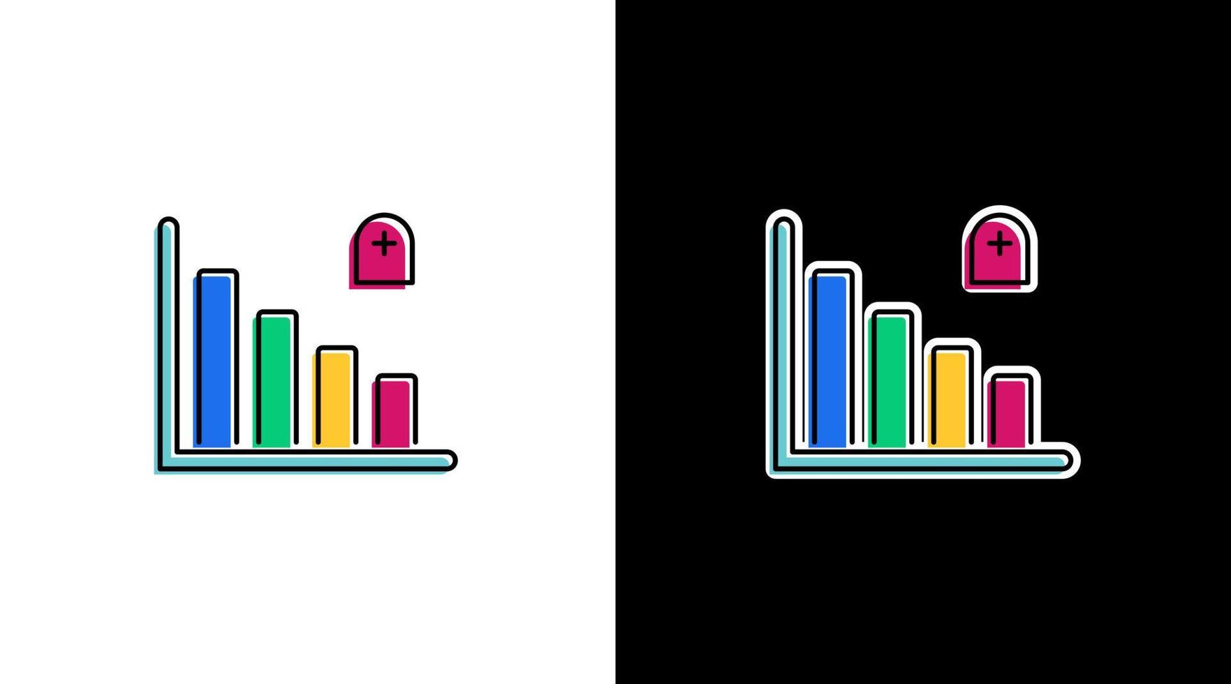 Morte giù rapporto statistico Infografica dati analisi colorato icona design grafico bar percentuale vettore