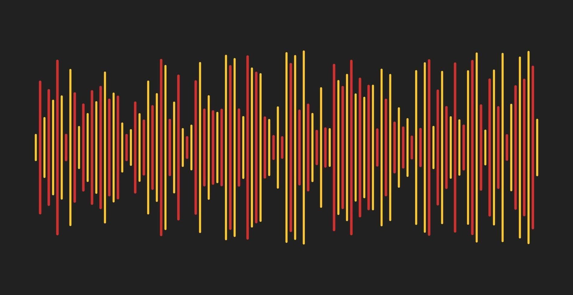 onda sonora bicolore su sfondo scuro vettore