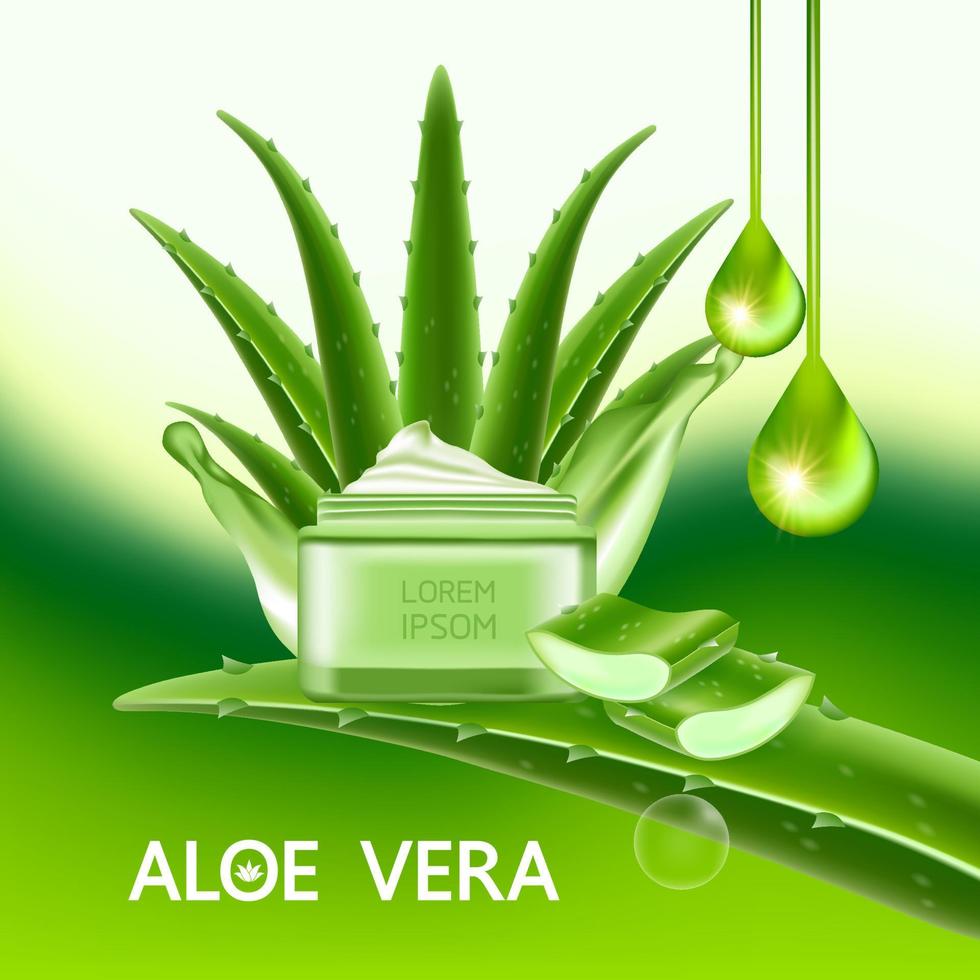 aloe Vera collagene e siero per pelle cura cosmetico vettore