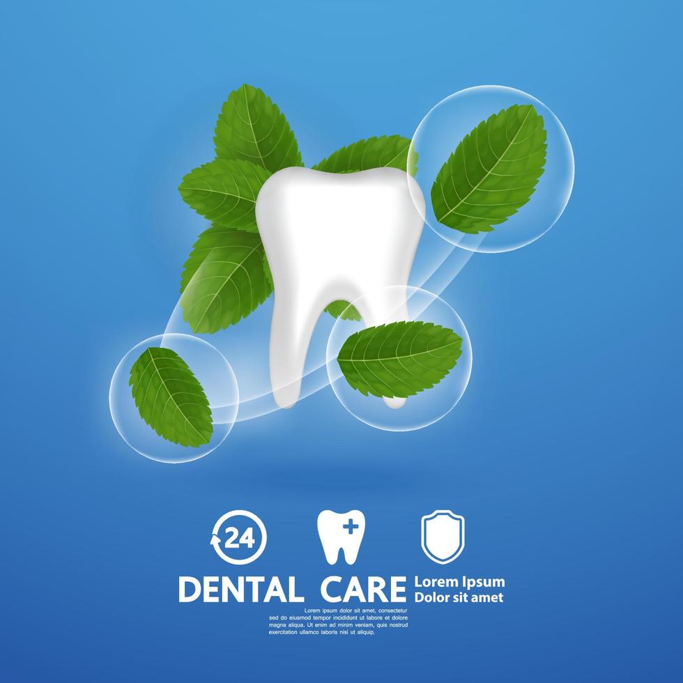 dentale cura con menta piperita foglia vettore