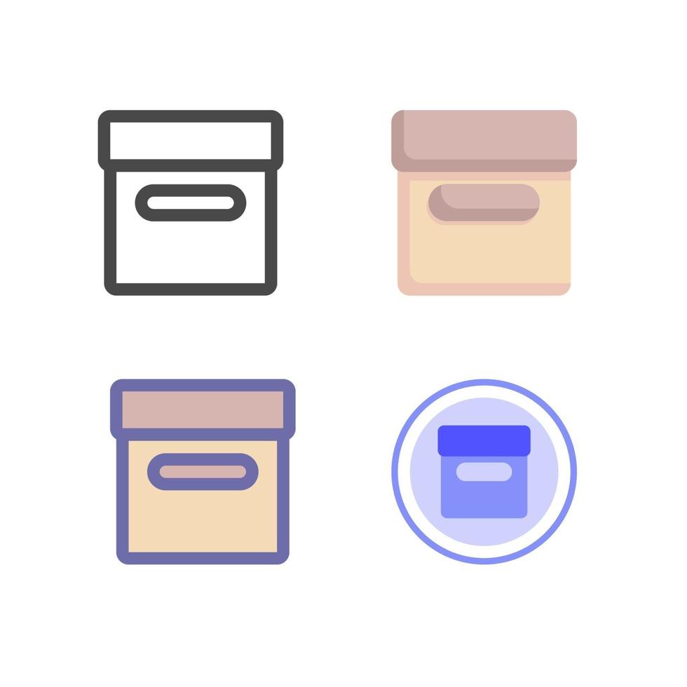 icon pack box isolato su sfondo bianco. per il design del tuo sito web, logo, app, ui. illustrazione grafica vettoriale e tratto modificabile. eps 10.