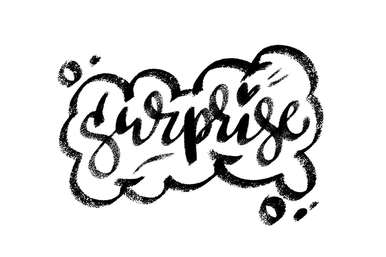 sorpresa parola discorso bolla icona simbolo. ragnatela design. etichetta design. mano disegnato vettore lettering uno colore struttura Immagine.