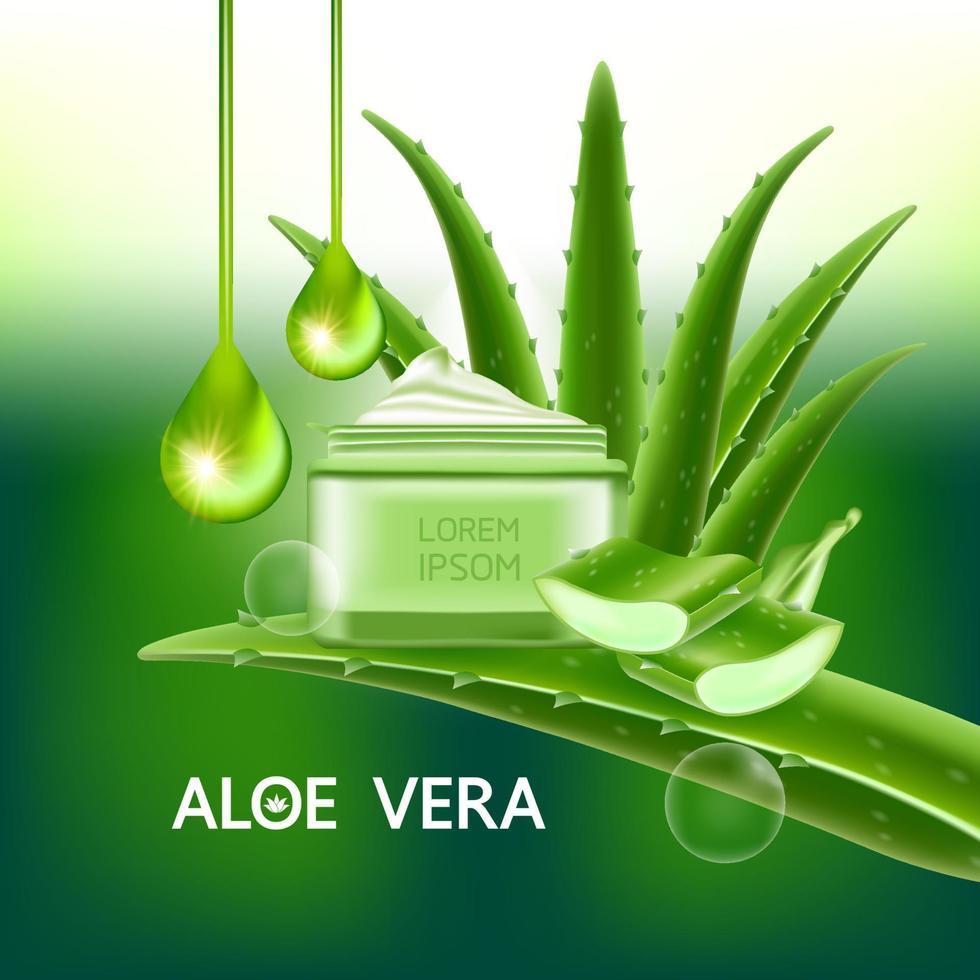 aloe Vera collagene e siero per pelle cura cosmetico vettore