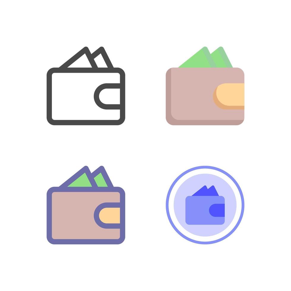 icon pack portafoglio isolato su sfondo bianco. per il design del tuo sito web, logo, app, ui. illustrazione grafica vettoriale e tratto modificabile. eps 10.
