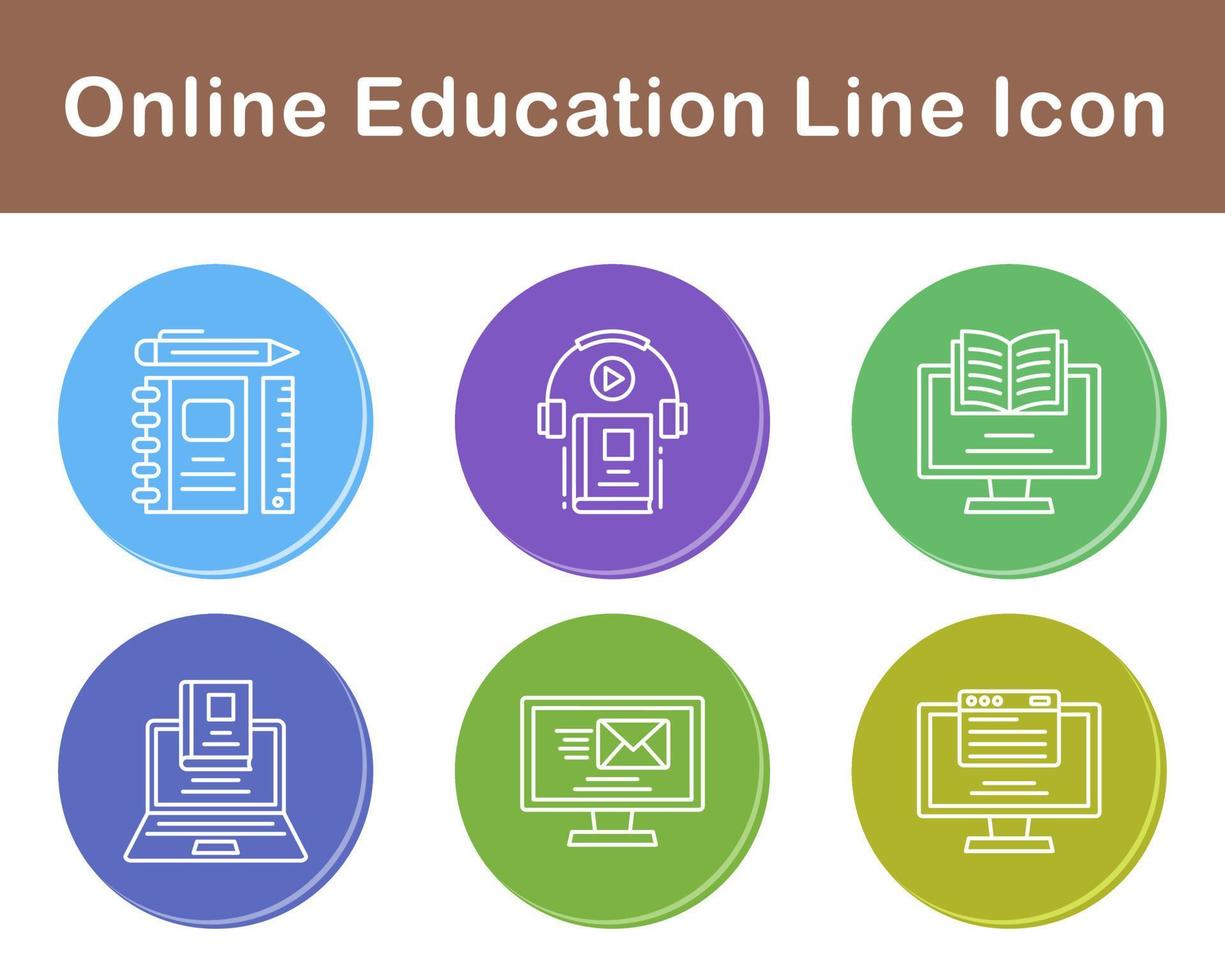 in linea formazione scolastica vettore icona impostato