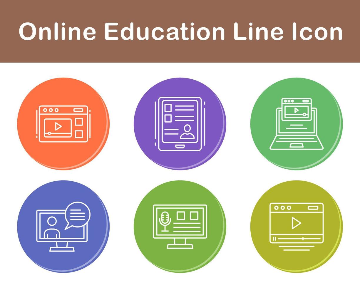 in linea formazione scolastica vettore icona impostato