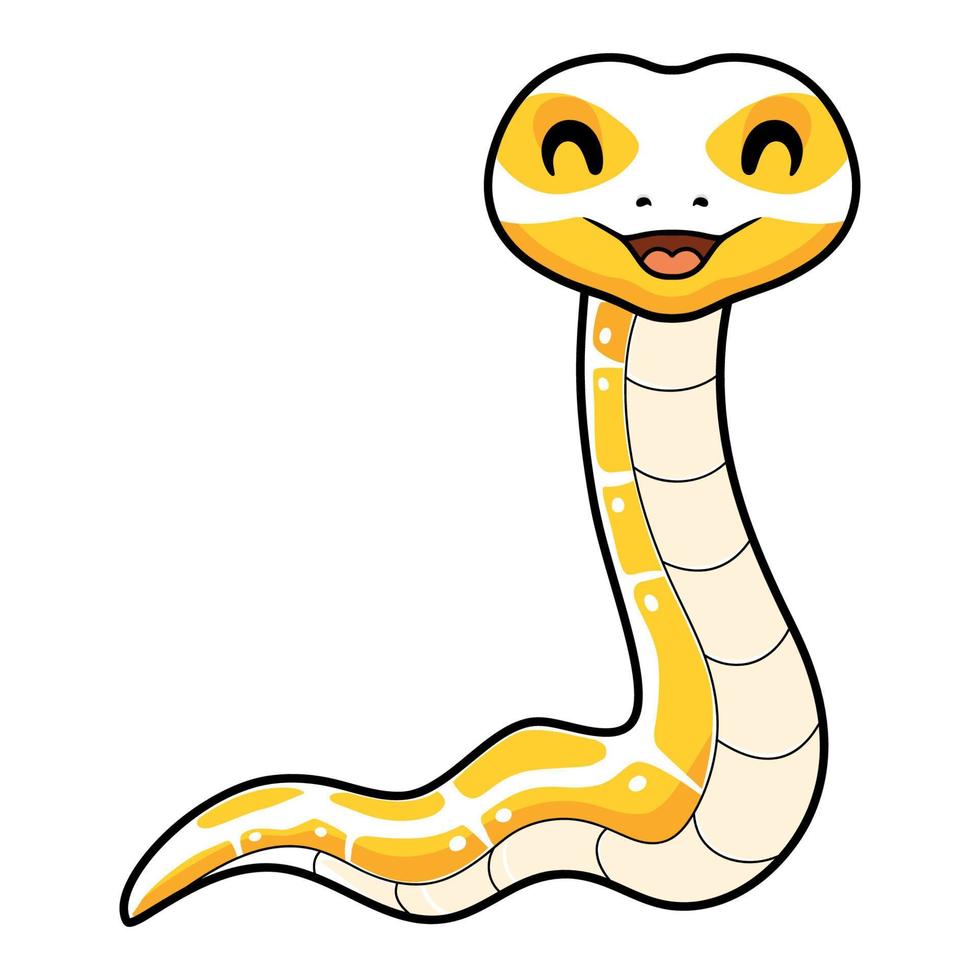 carino albino palla pitone serpente cartone animato vettore