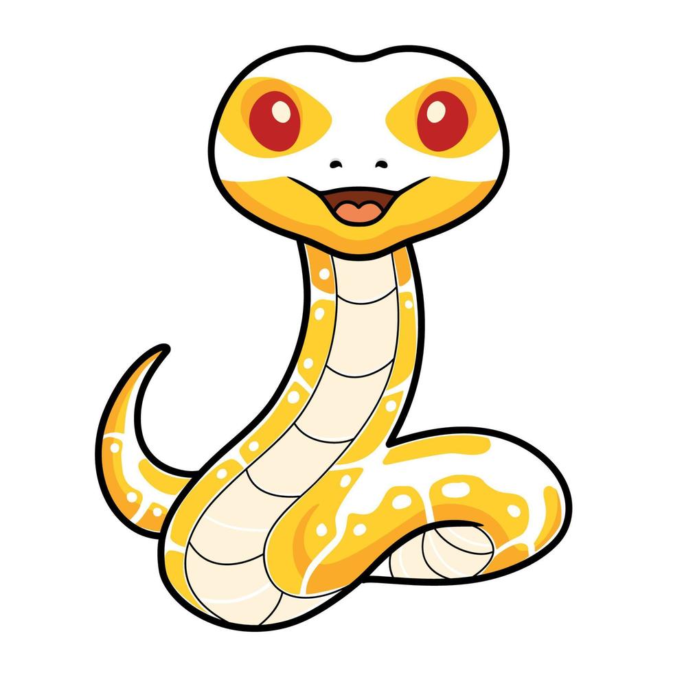 carino albino palla pitone serpente cartone animato vettore