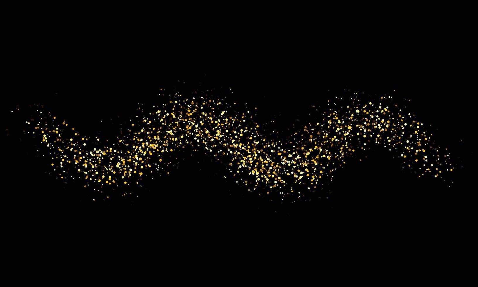 oro luccichio tratteggiata vettore su nero sfondo