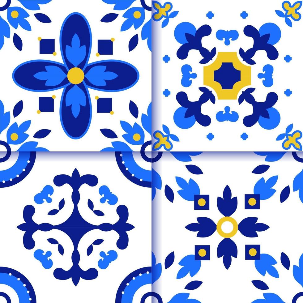 azulejos piastrelle portoghesi pattern del pavimento vettore