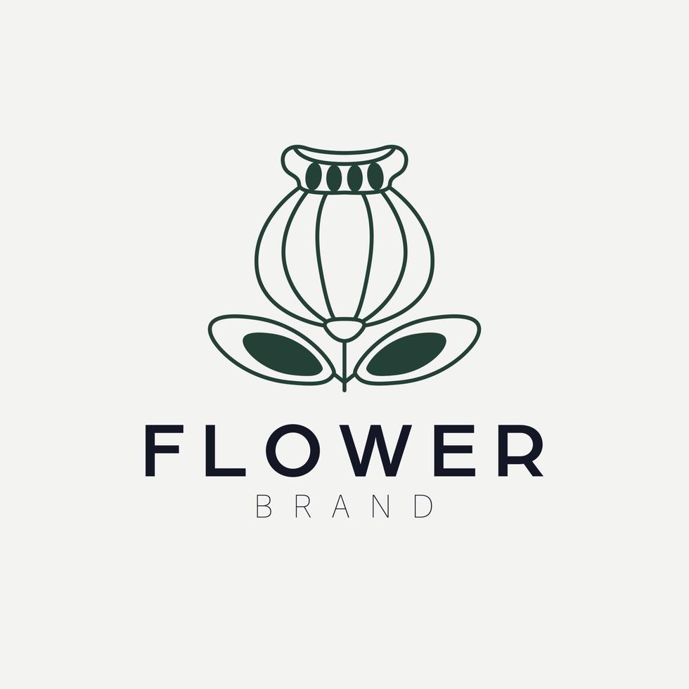 cardo selvaggio fiore logo design. fiore semplice logotipo. bellissimo cosmetici logo. vettore