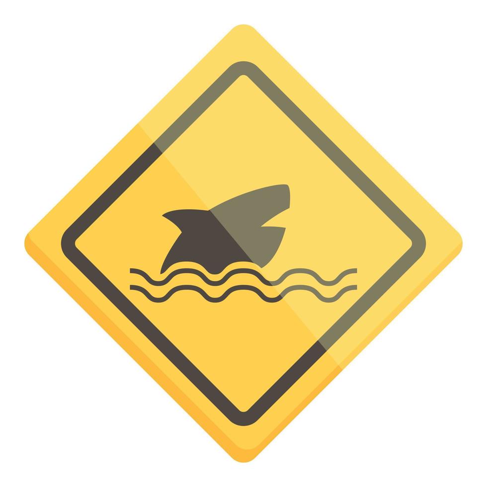 squalo zona cartello icona cartone animato vettore. mare Pericolo vettore