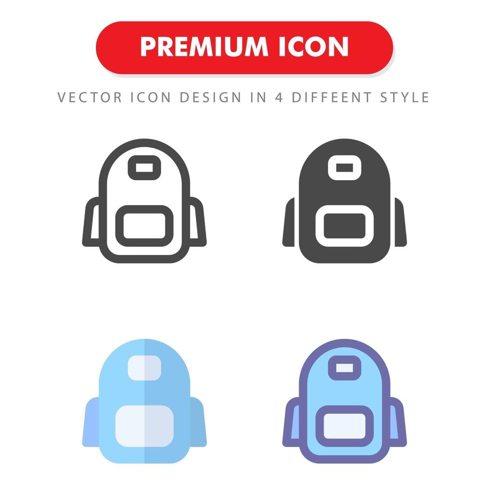 icon pack zaino isolato su priorità bassa bianca. per il design del tuo sito web, logo, app, ui. illustrazione grafica vettoriale e tratto modificabile. eps 10.