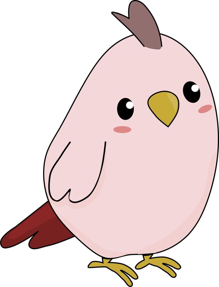 carino rosa rosso uccello cartone animato isolato su bianca sfondo. colorato piatto vettore illustrazione. gratuito vettore.