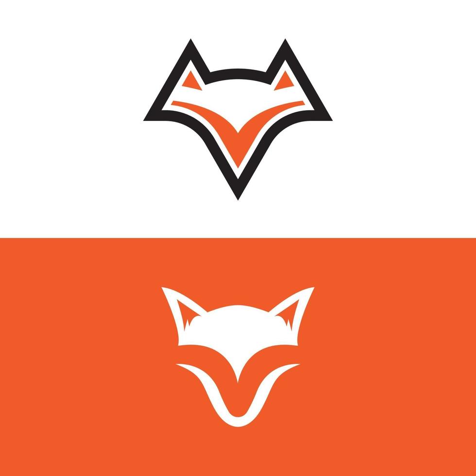 design del logo della testa di volpe vettore
