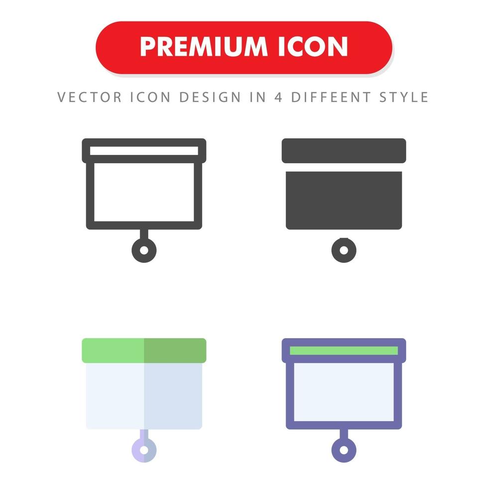 pacchetto di icone di proiezione dello schermo isolato su priorità bassa bianca. per il design del tuo sito web, logo, app, ui. illustrazione grafica vettoriale e tratto modificabile. eps 10.