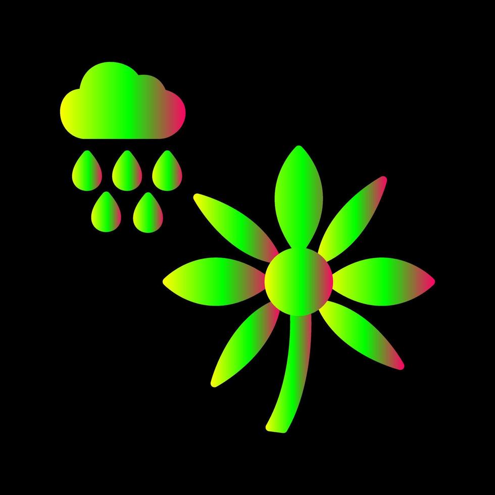 fiore con pioggia vettore icona