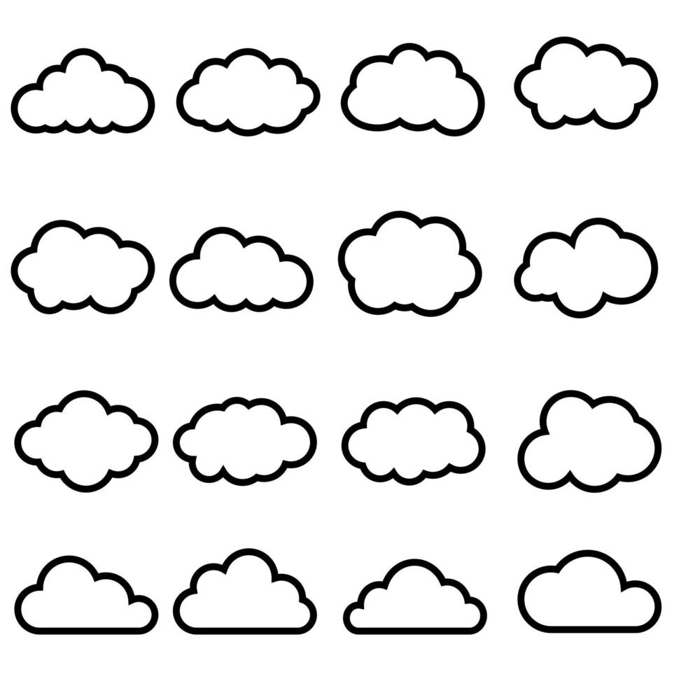 nube icona vettore impostare. cielo illustrazione cartello collezione. clima simbolo. nuvole logo.