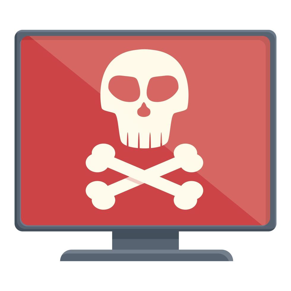 pirata cranio icona cartone animato vettore. informatica attacco vettore