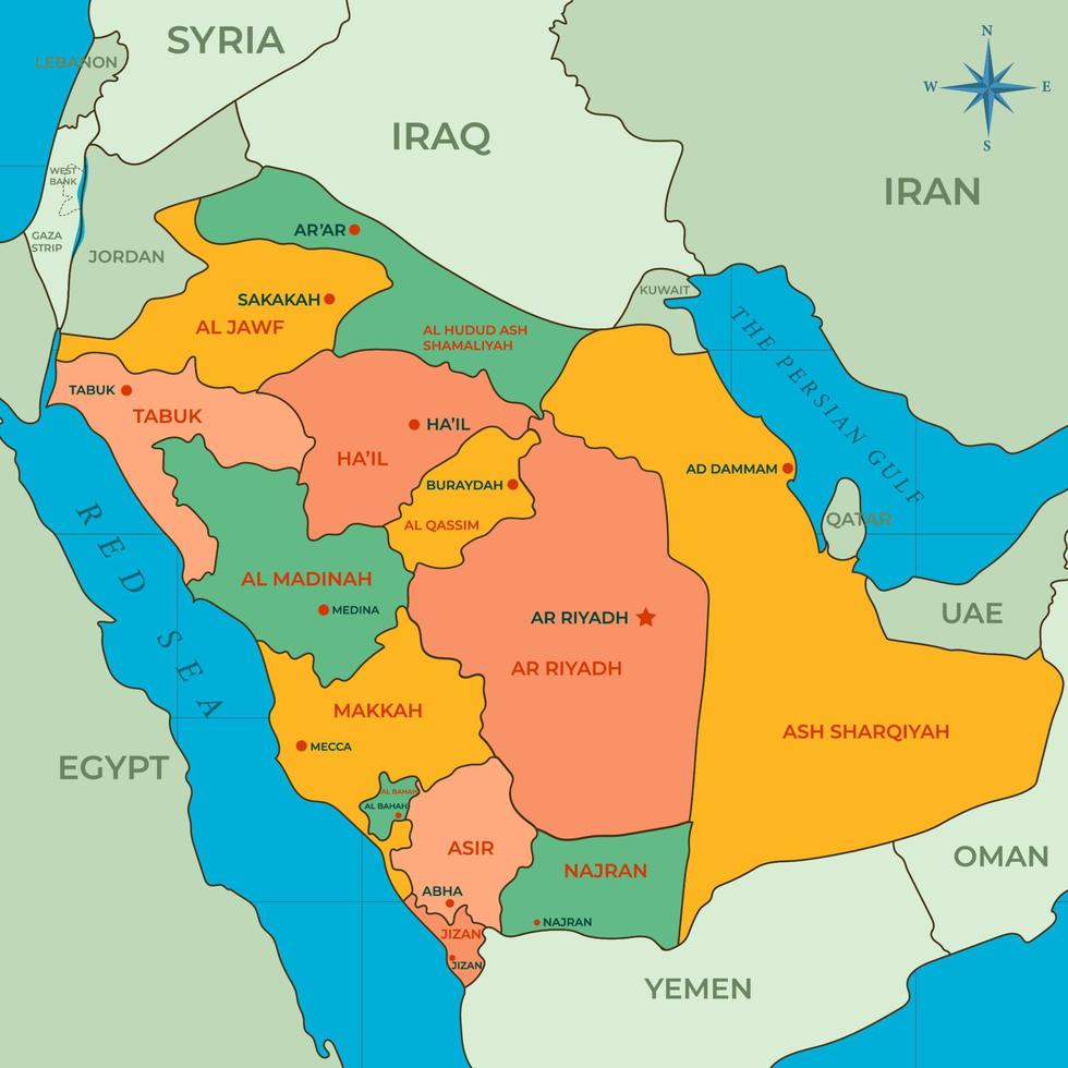 nazione carta geografica di Arabia arabia concetto vettore