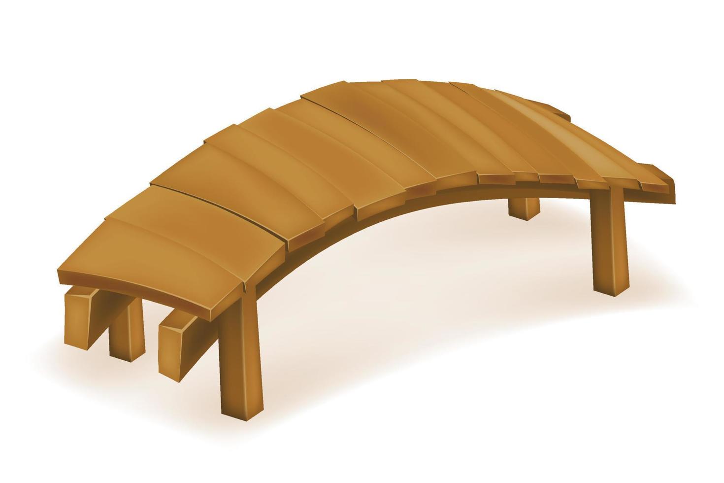 di legno vecchio ponte per attraversare un' fiume o stagno vettore illustrazione isolato su bianca sfondo