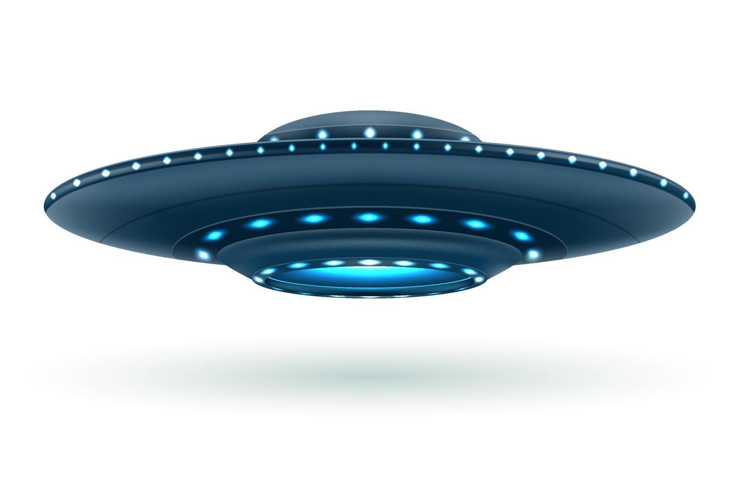 ufo spazio volante piattino alieno nave luminoso vettore illustrazione isolato su bianca sfondo