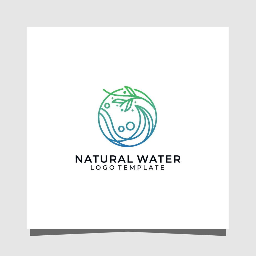 naturale acqua premio logo design modello vettore