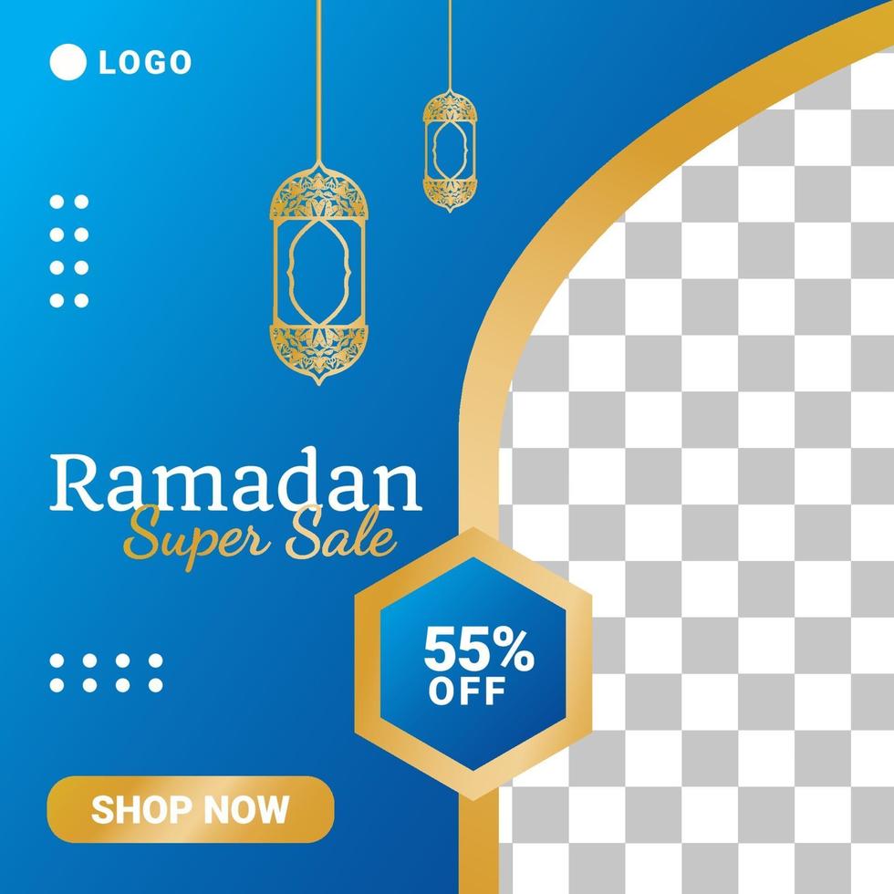 modello elegante di social media di lusso in vendita di ramadan. vettore