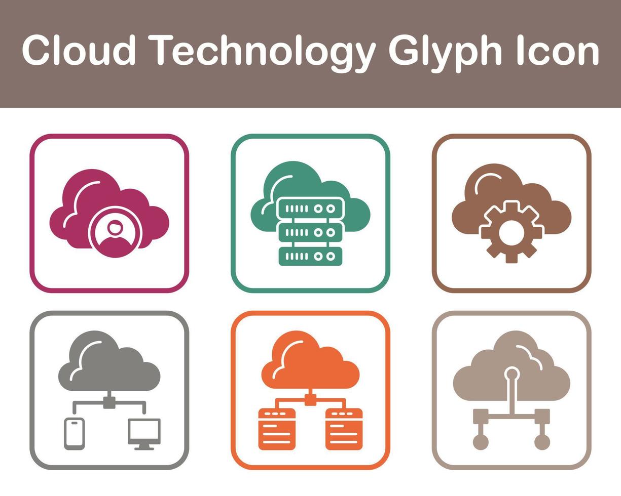 nube tecnologia vettore icona impostato