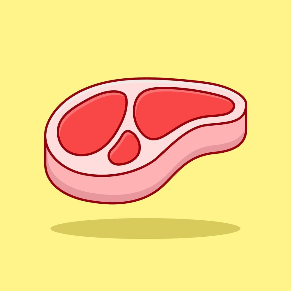 gratuito vettore carne cibo cartone animato vettore icona illustrazione cibo icona concetto isolato