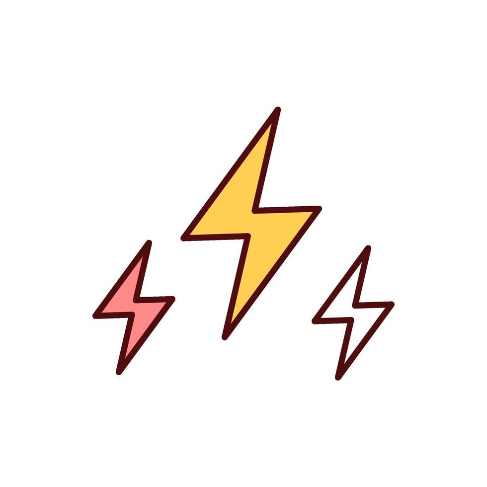 icona di colore di elettricità rgb vettore