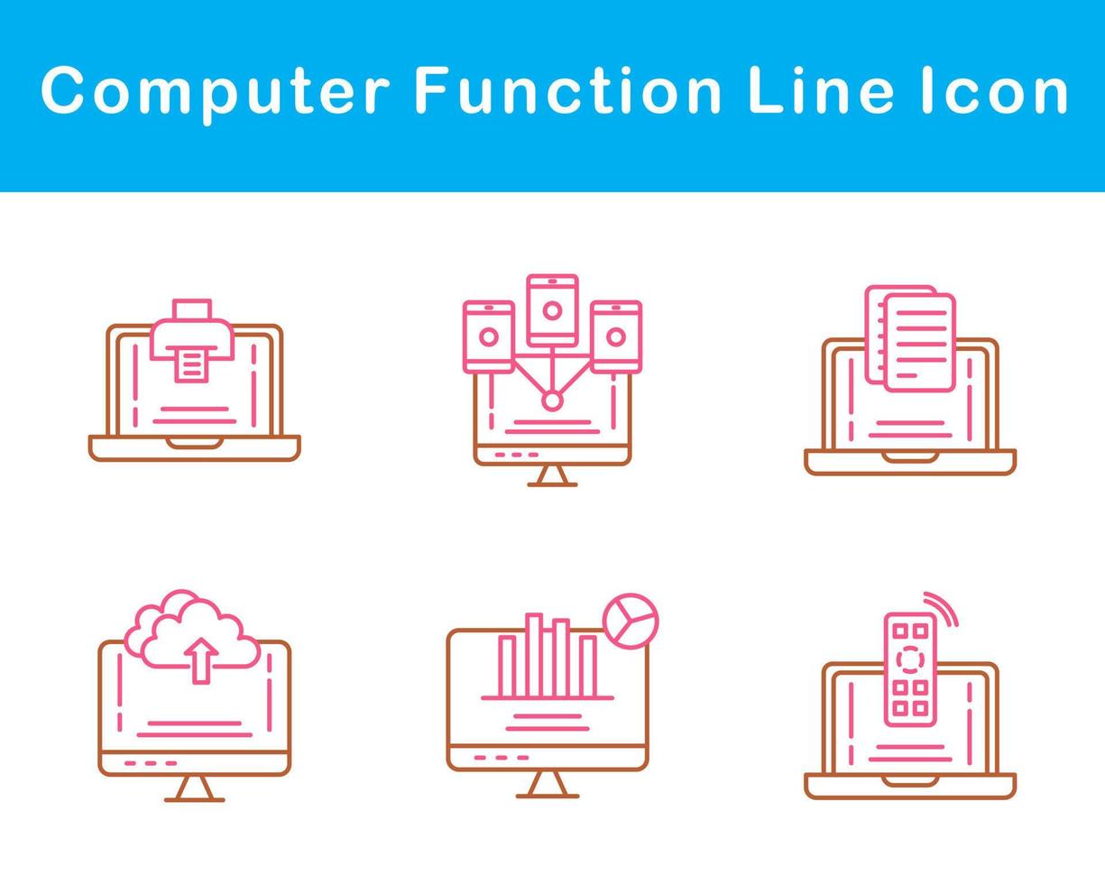 computer funzione vettore icona impostato