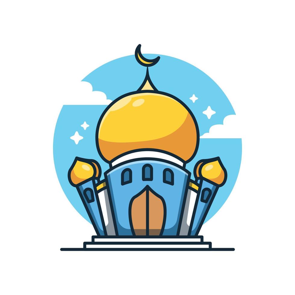 islamico moschea cartone animato vettore illustrazione
