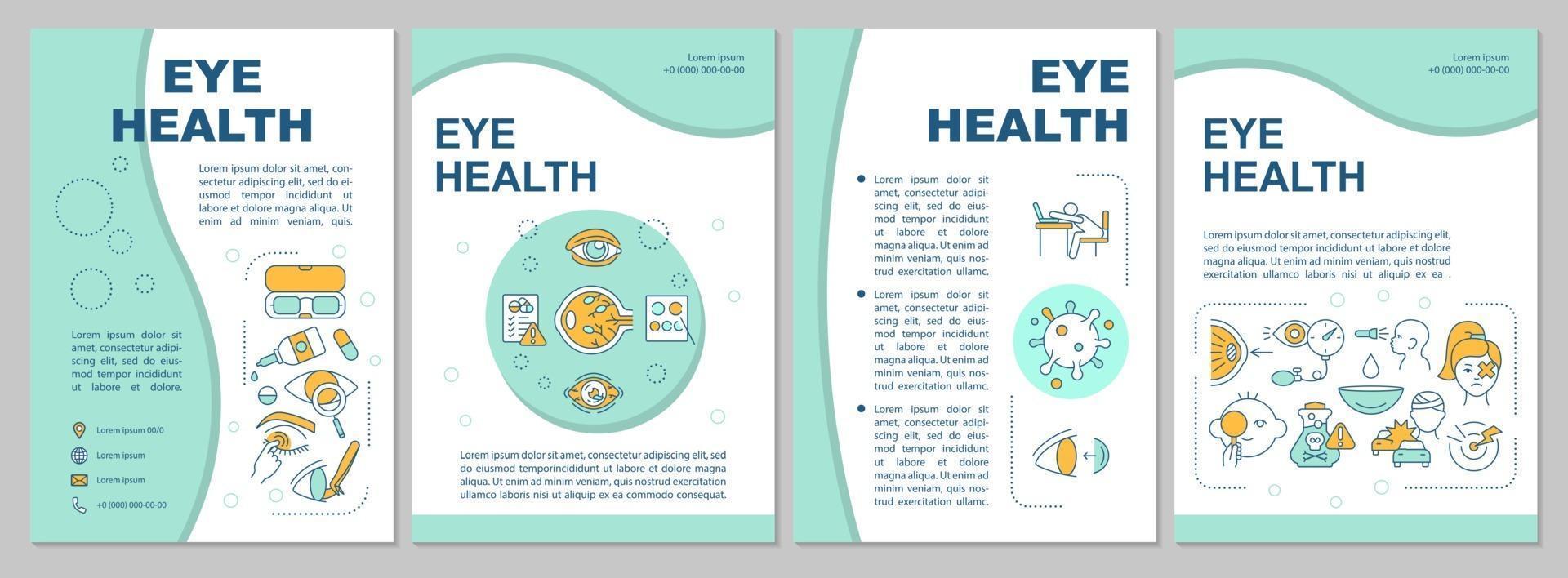 modello di brochure per la salute degli occhi vettore