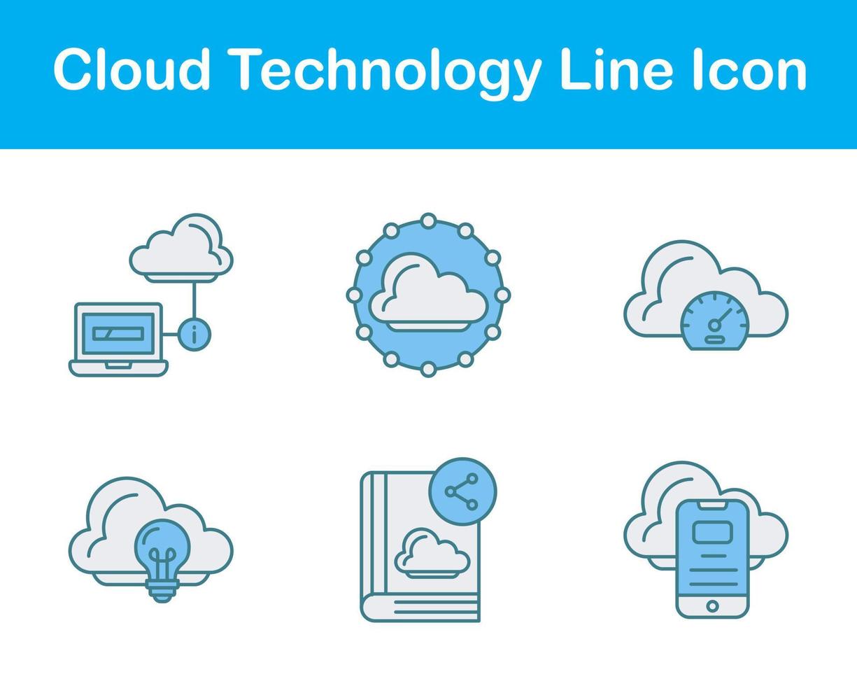 nube tecnologia vettore icona impostato