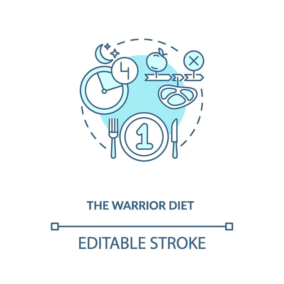 l'icona blu del concetto di dieta del guerriero vettore