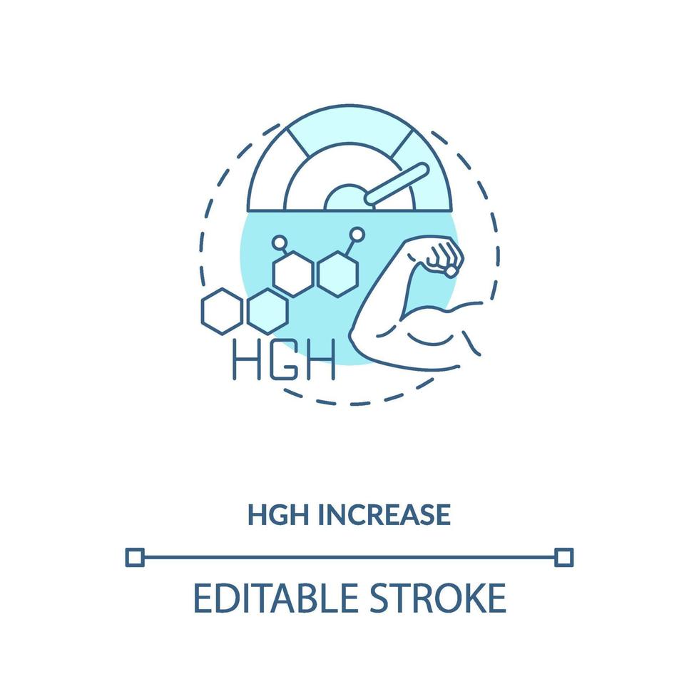 hgh aumenta l'icona blu del concetto vettore