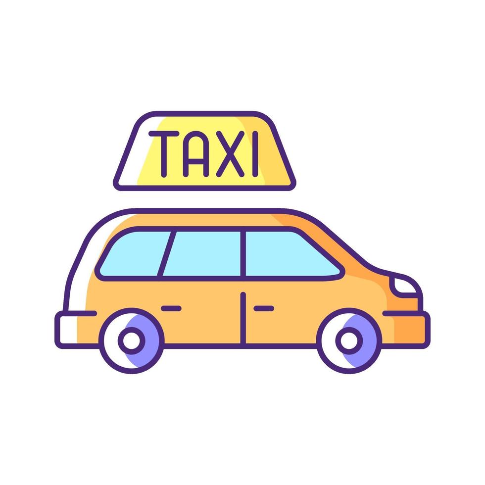 minivan taxi rgb icona di colore vettore