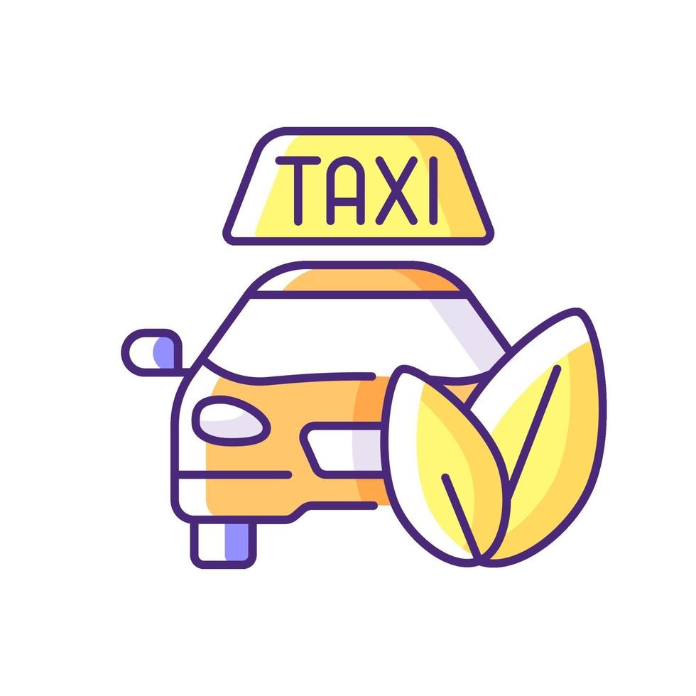 icona di colore rgb taxi eco-friendly vettore