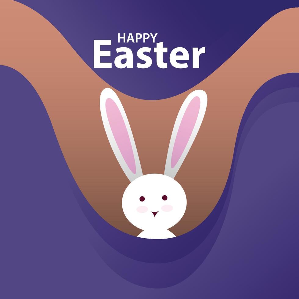 contento Pasqua con coniglietto premio vettore illustrazione