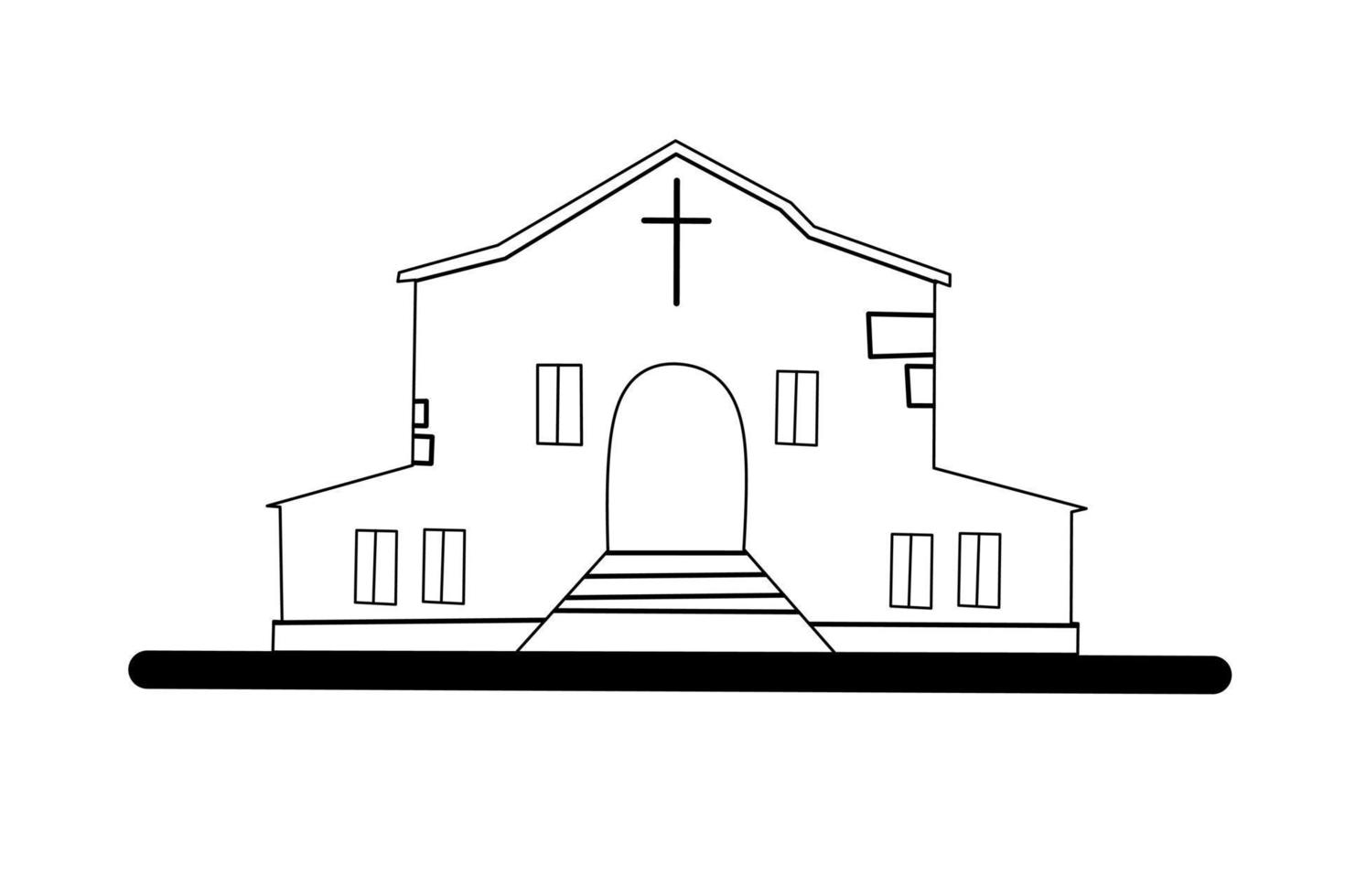 Chiesa schizzo su bianca sfondo. vettore illustrazione.