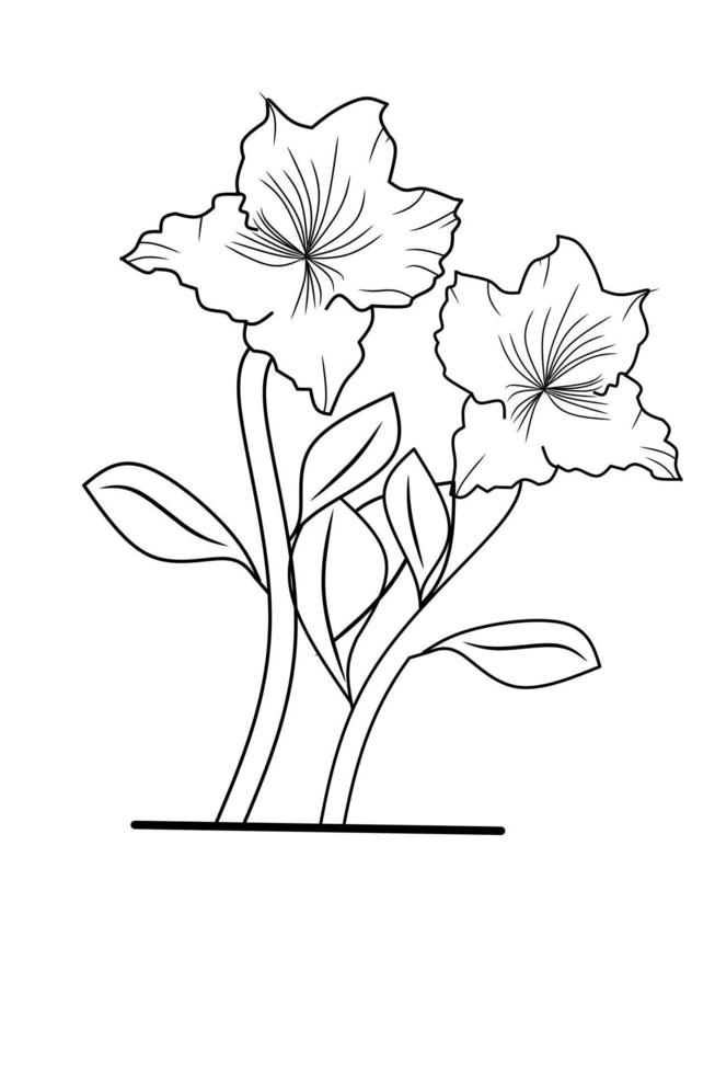 azalea fiore schema su bianca sfondo. vettore illustrazione.