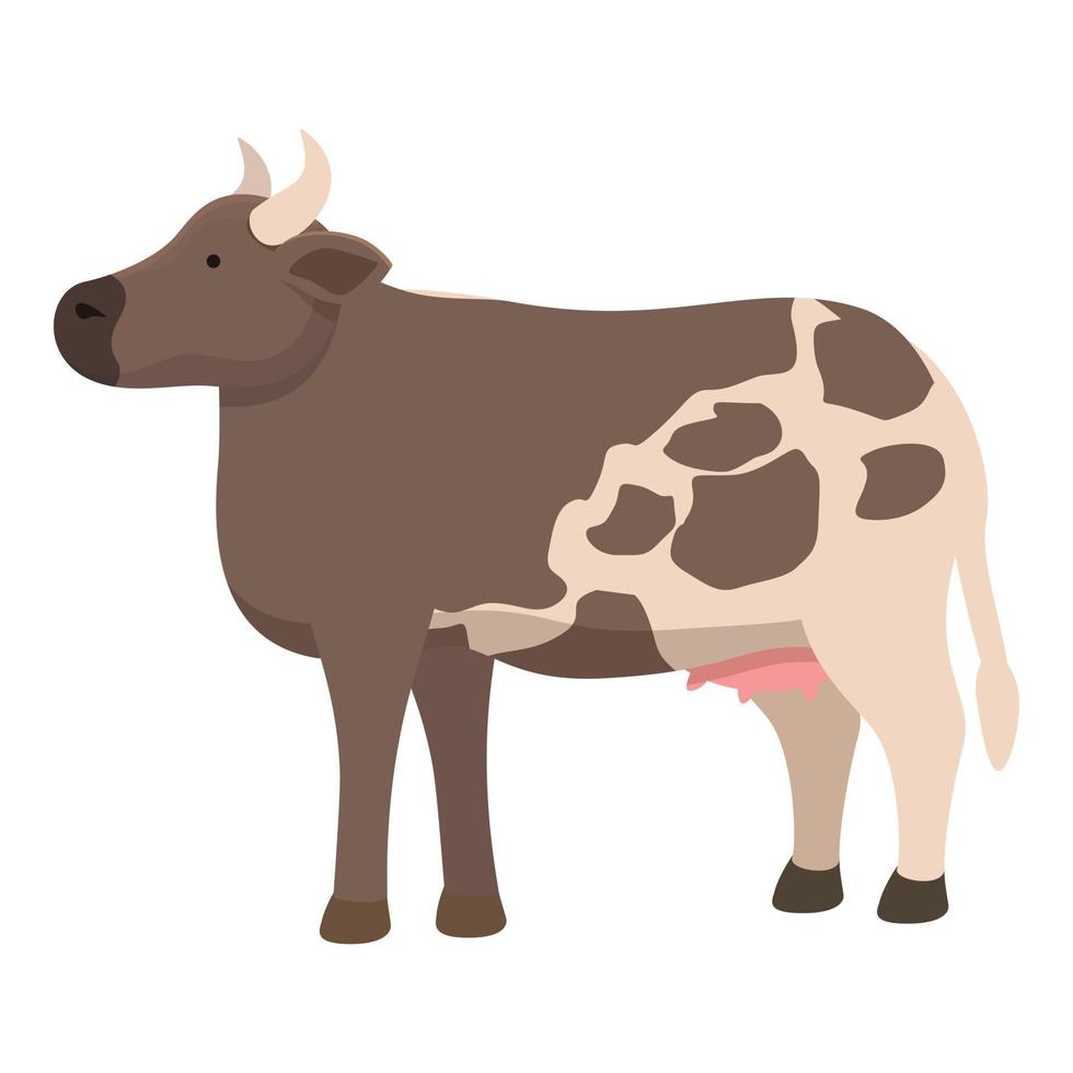 Marrone mucca icona cartone animato vettore. azienda agricola animale vettore